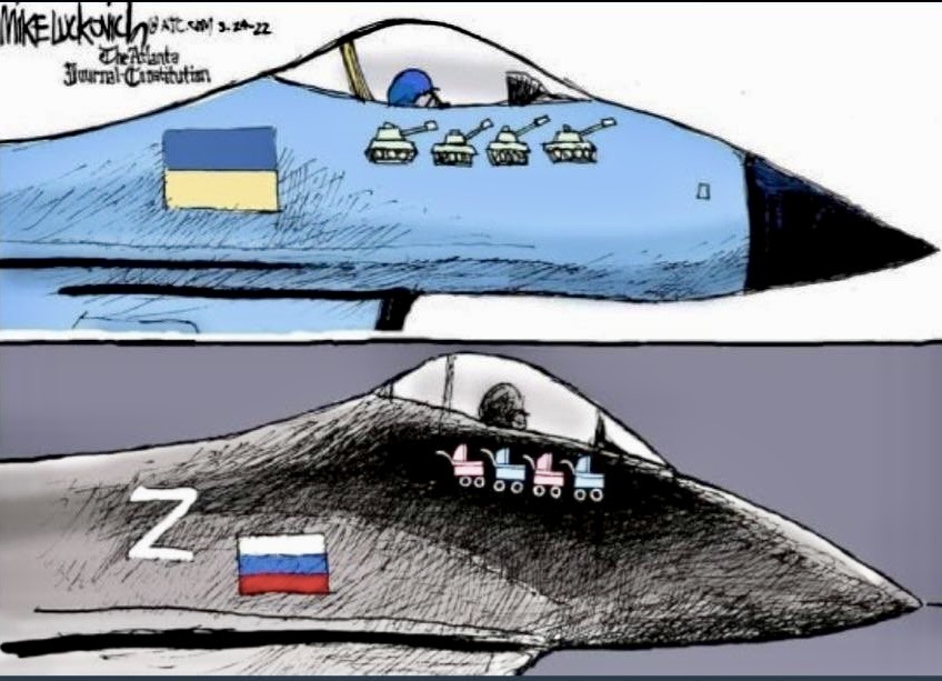 Ukrainian jets knocking out tanks; Russian jets knocking out pushchairs